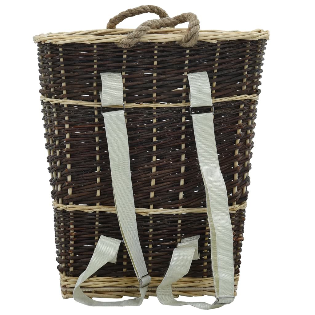 vidaXL Καλάθι Πλάτης για Μεταφορά Ξύλων 44,5x37x50 εκ. από Φυσική Ιτιά