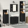 vidaXL Σετ Επίπλων Μπάνιου με ράφι 4 pcs Μαύρο 33 x 33 x 185.5 εκ