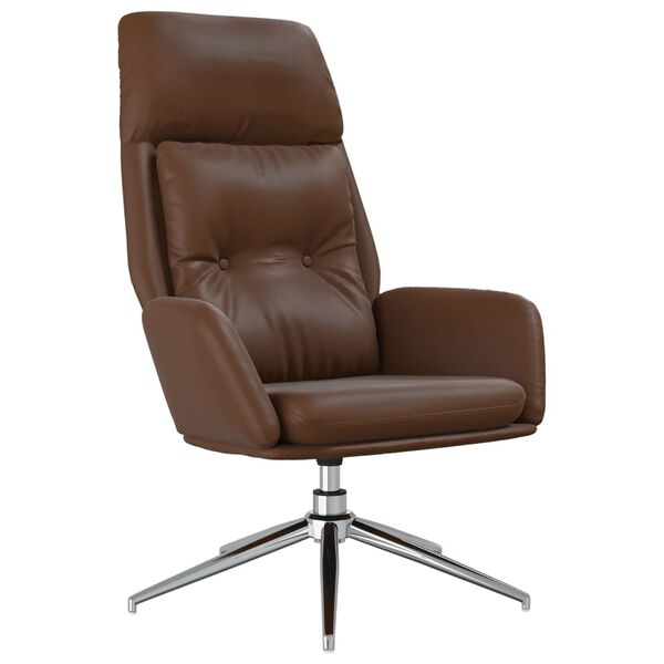 vidaXL Πολυθρόνα Relax Καφέ από Γνήσιο & Συνθετικό Δέρμα με Σκαμπό
