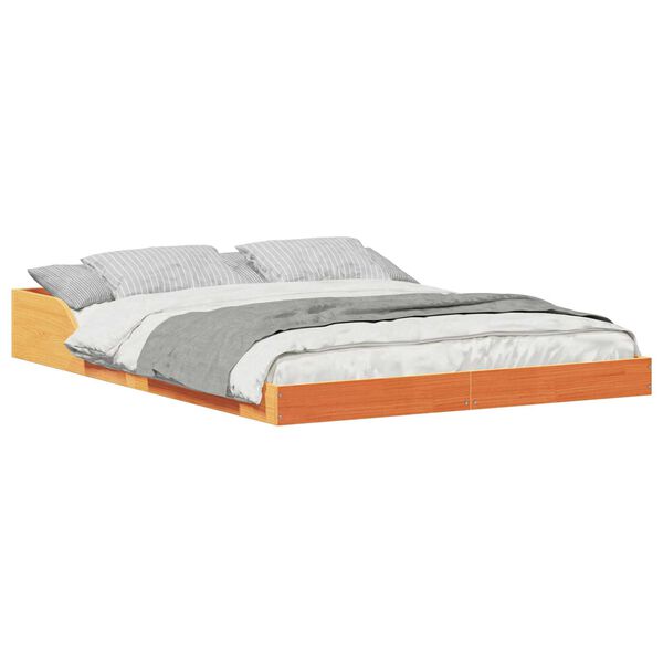 vidaXL Σκελετός Κρεβατιού Καφέ κεριού 120 x 200 cm Μασίφ ξύλο πεύκου