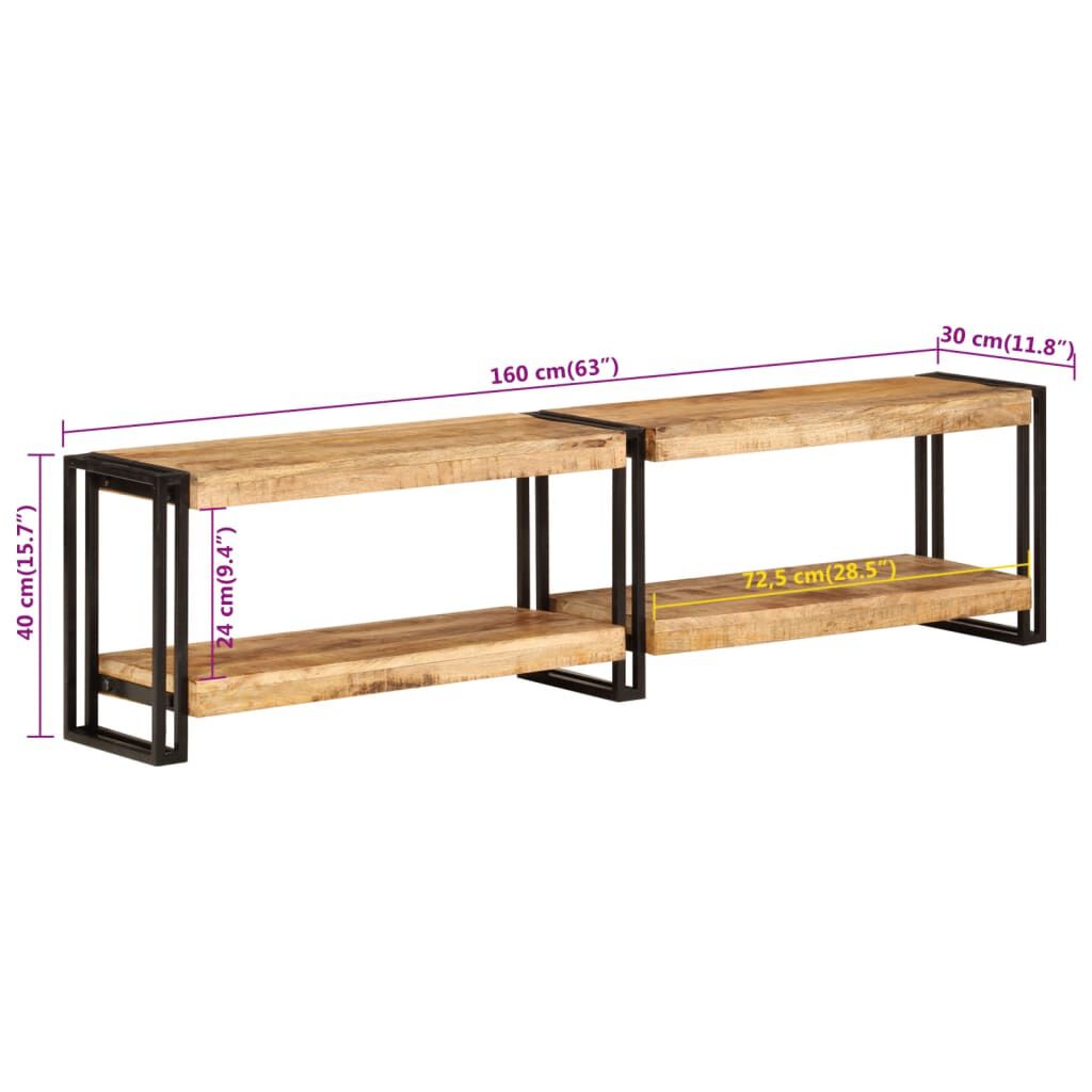 vidaXL Έπιπλο Τηλεόρασης 160 x 30 x 40 εκ. από Μασίφ Ξύλο Μάνγκο