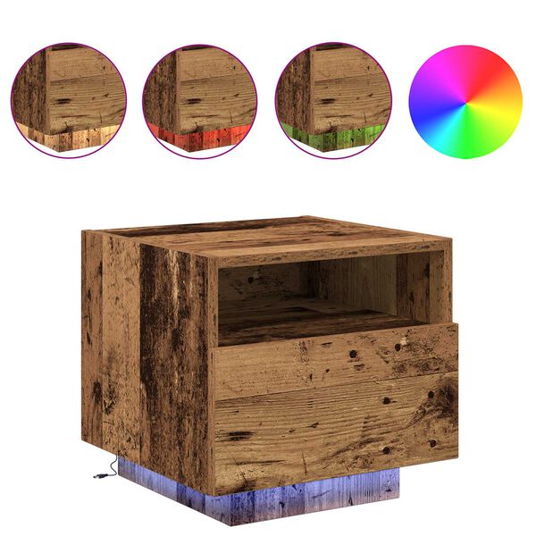 vidaXL Κομοδίνο Παλαιό ξύλο 40 x 39 x 37 εκ Επεξεργασμένο ξύλο