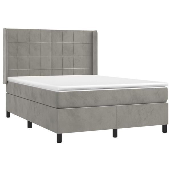 vidaXL &Kappa;&rho;&epsilon;&beta;ά&tau;&iota; Boxspring &mu;&epsilon; &Sigma;&tau;&rho;ώ&mu;&alpha;&LED &Alpha;&nu;. &Gamma;&kappa;&rho;&iota; 140x190 &epsilon;&kappa;. &Beta;&epsilon;&lambda;&omicron;ύ&delta;&iota;&nu;&omicron;