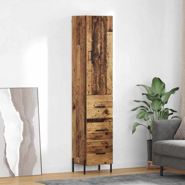 vidaXL Highboard &Pi;&alpha;&lambda;&iota;ό &Xi;ύ&lambda;&omicron; 34,5 x 34 x 180 &epsilon;&kappa;. &Epsilon;&pi;&epsilon;&xi;&epsilon;&rho;&gamma;&alpha;&sigma;&mu;έ&nu;&omicron; &xi;ύ&lambda;&omicron;
