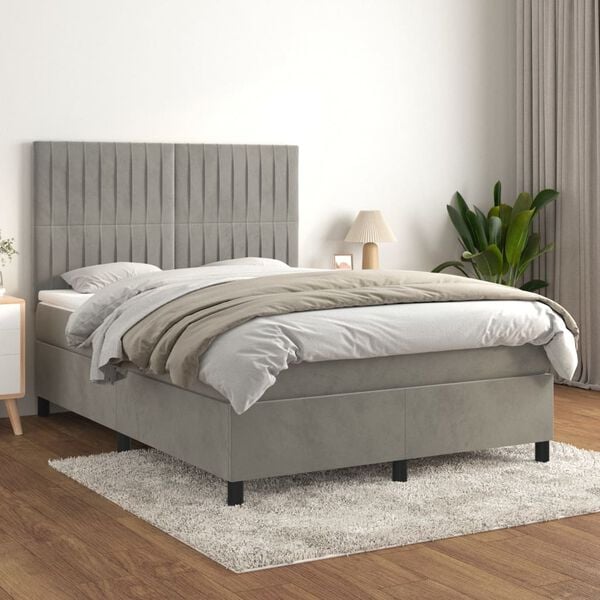 vidaXL &Kappa;&rho;&epsilon;&beta;ά&tau;&iota; Boxspring &mu;&epsilon; &Sigma;&tau;&rho;ώ&mu;&alpha; &Alpha;&nu;&omicron;&iota;&chi;&tau;ό &Gamma;&kappa;&rho;&iota; 140x200 &epsilon;&kappa;. &Beta;&epsilon;&lambda;&omicron;ύ&delta;&iota;&nu;&omicron;