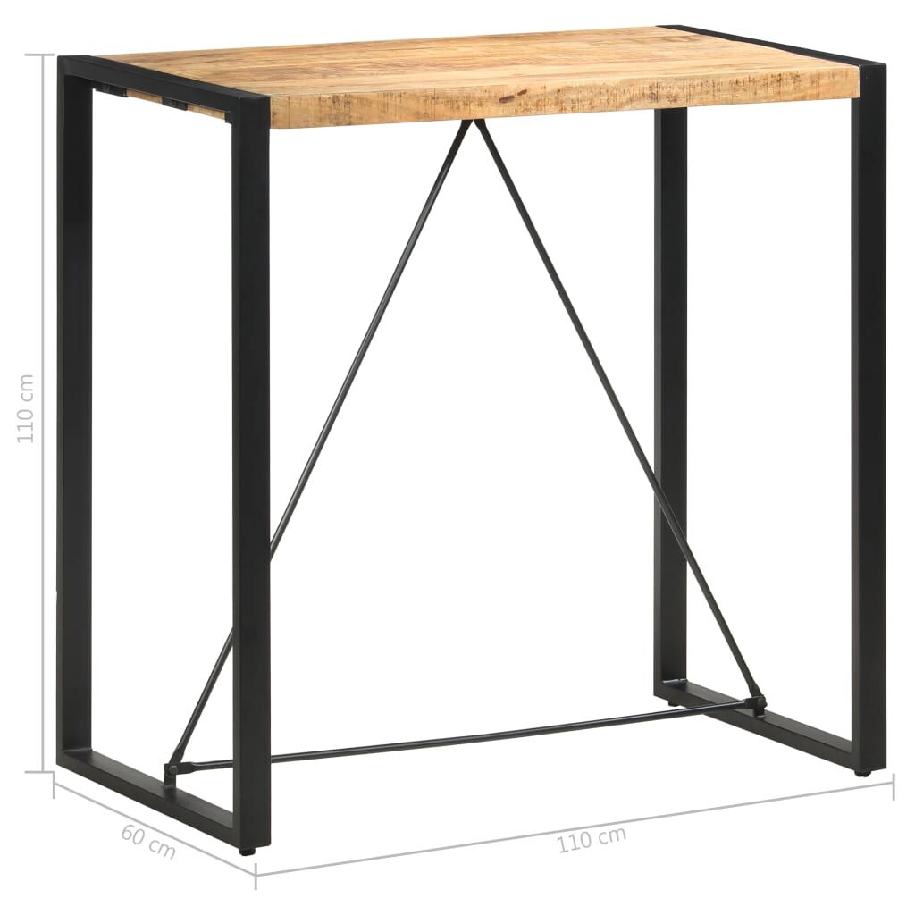 vidaXL Τραπέζι Μπαρ 110 x 60 x 110 εκ. από Μασίφ Ξύλο Μάνγκο