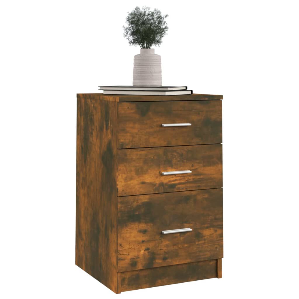 vidaXL Κομοδίνο Καπνιστή Δρυς 40 x 40 x 63 εκ. από Επεξεργασμένο Ξύλο