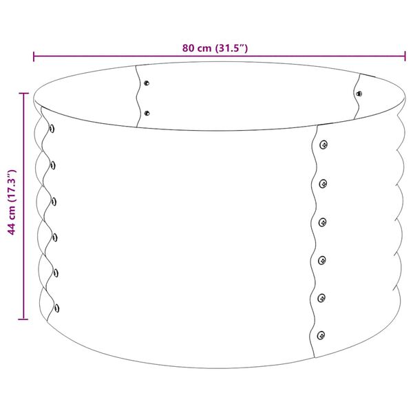 vidaXL Ζαρντινιέρα Υπερυψωμένη Γκρι 80x80x44 εκ. Γαλβανισμ. Χάλυβας