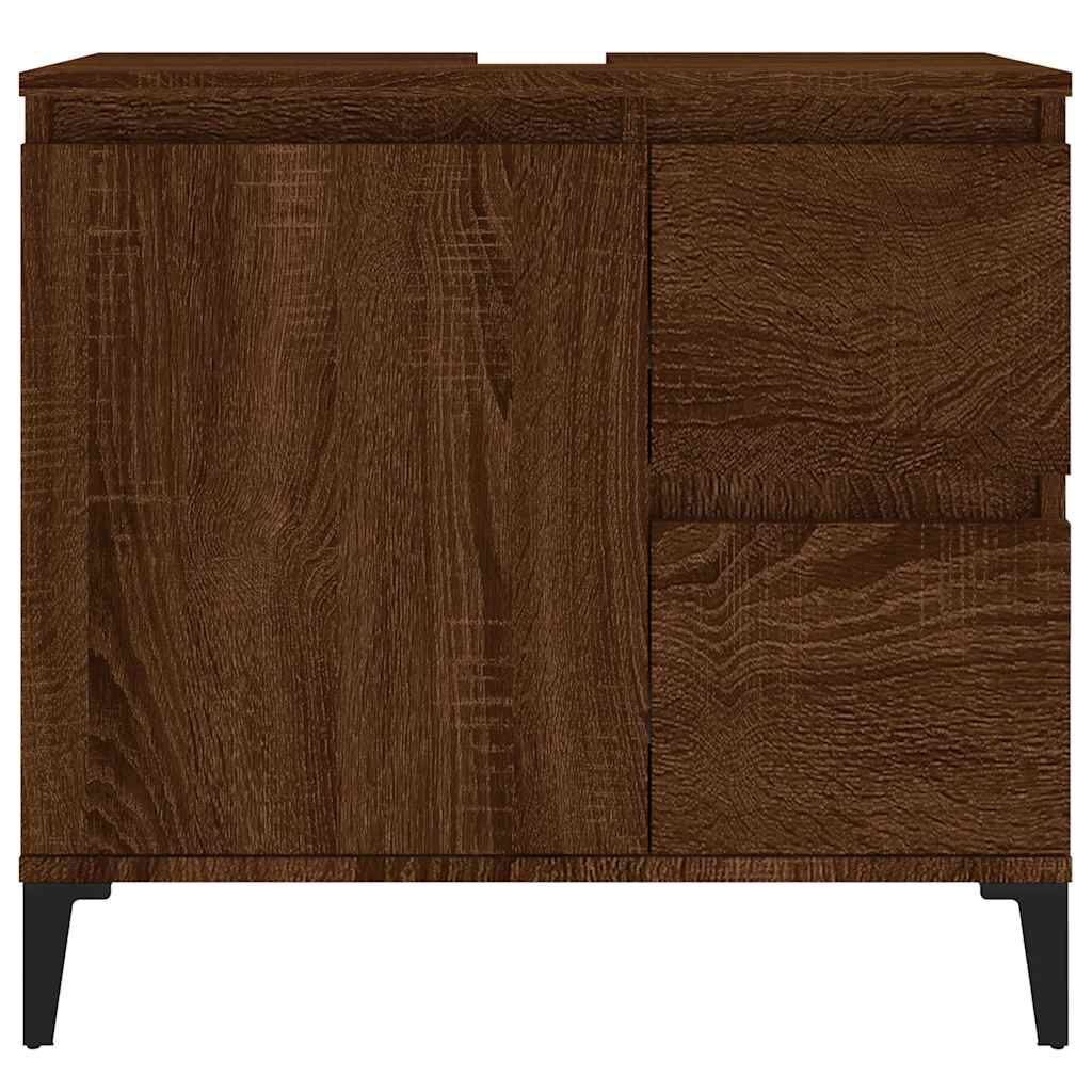 vidaXL Ντουλάπι Μπάνιου Καφέ Δρυς 65x33x60 εκ. Επεξεργασμένο Ξύλο