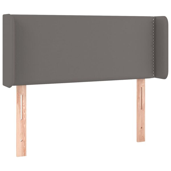 vidaXL Κεφαλάρι Κρεβατιού LED Γκρι 103x16x78/88εκ. από Συνθετικό Δέρμα