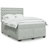 vidaXL Κρεβάτι Boxspring με Στρώμα Ανοιχτό Γκρι 140x190 εκ. Βελούδινο