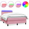 vidaXL &Kappa;&rho;&epsilon;&beta;ά&tau;&iota; Boxspring &mu;&epsilon; &Sigma;&tau;&rho;ώ&mu;&alpha; & LED &rho;&omicron;&zeta; 120x220 cm &Beta;&epsilon;&lambda;&omicron;ύ&delta;&iota;&nu;&omicron;