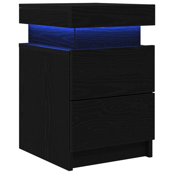 vidaXL Κομοδίνο 2 pcs Μαύρη δρυς 35 x 39 x 55 εκ. Επεξεργασμένο ξύλο
