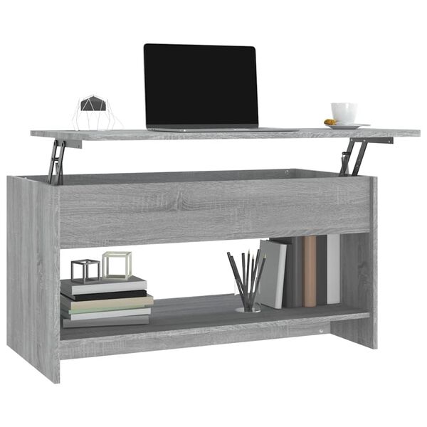 vidaXL Τραπεζάκι Σαλονιού Γκρι Sonoma102x50x52,5 εκ.Επεξεργασμένο Ξύλο