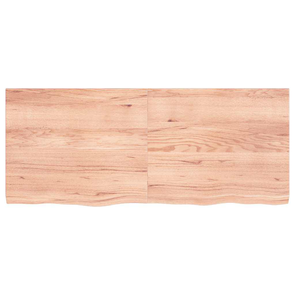 vidaXL Ράφι Τοίχου Ανοιχτό Καφέ 120x50x(2-4)εκ. Επεξ. Μασίφ Ξύλο Δρυός