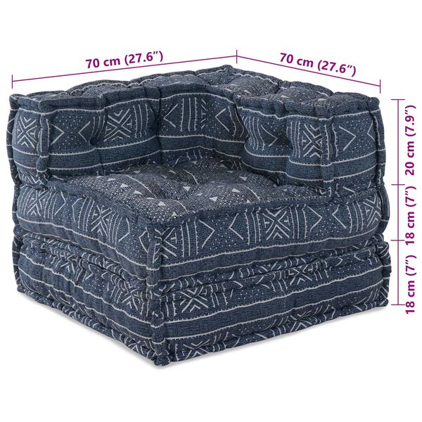 vidaXL Μοδι-γκα κουβερτούρα Indigo 70x70x54 Μάλλινο