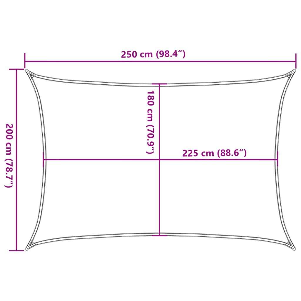 vidaXL Πανί Σκίασης Ανθρακί 2 x 2,5 μ. από HDPE 160 γρ./μ²