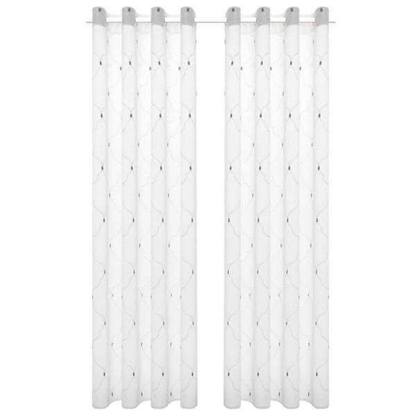 vidaXL Κουρτίνες 2 pcs Λευκό 140 x 245 cm Πολυεστέρας