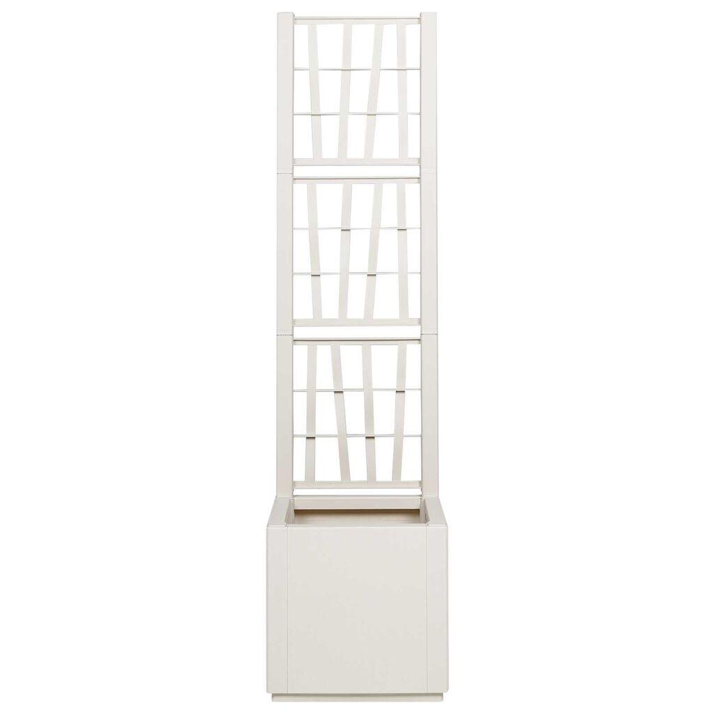 vidaXL Γλάστρος με πλέγμα λευκό 36 x 36 x 140 εκ. Πλαστικός