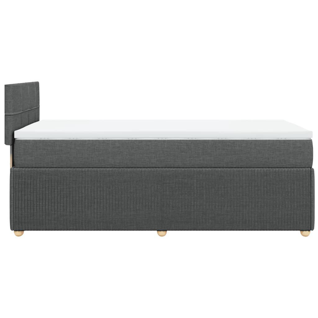 vidaXL Κρεβάτι Boxspring με Στρώμα Σκούρο Γκρι 100x200 εκ. Υφασμάτινο
