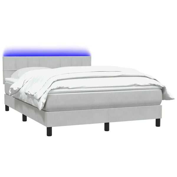 vidaXL &Kappa;&rho;&epsilon;&beta;ά&tau;&iota; Boxspring &mu;&epsilon; &Sigma;&tau;&rho;ώ&mu;&alpha; & LED &Alpha;&nu;&omicron;&iota;&chi;&tau;ό &Gamma;&kappa;&rho;&iota; 160x210 &epsilon;&kappa;. &Beta;&epsilon;&lambda;&omicron;ύ&delta;&iota;&nu;&omicron;
