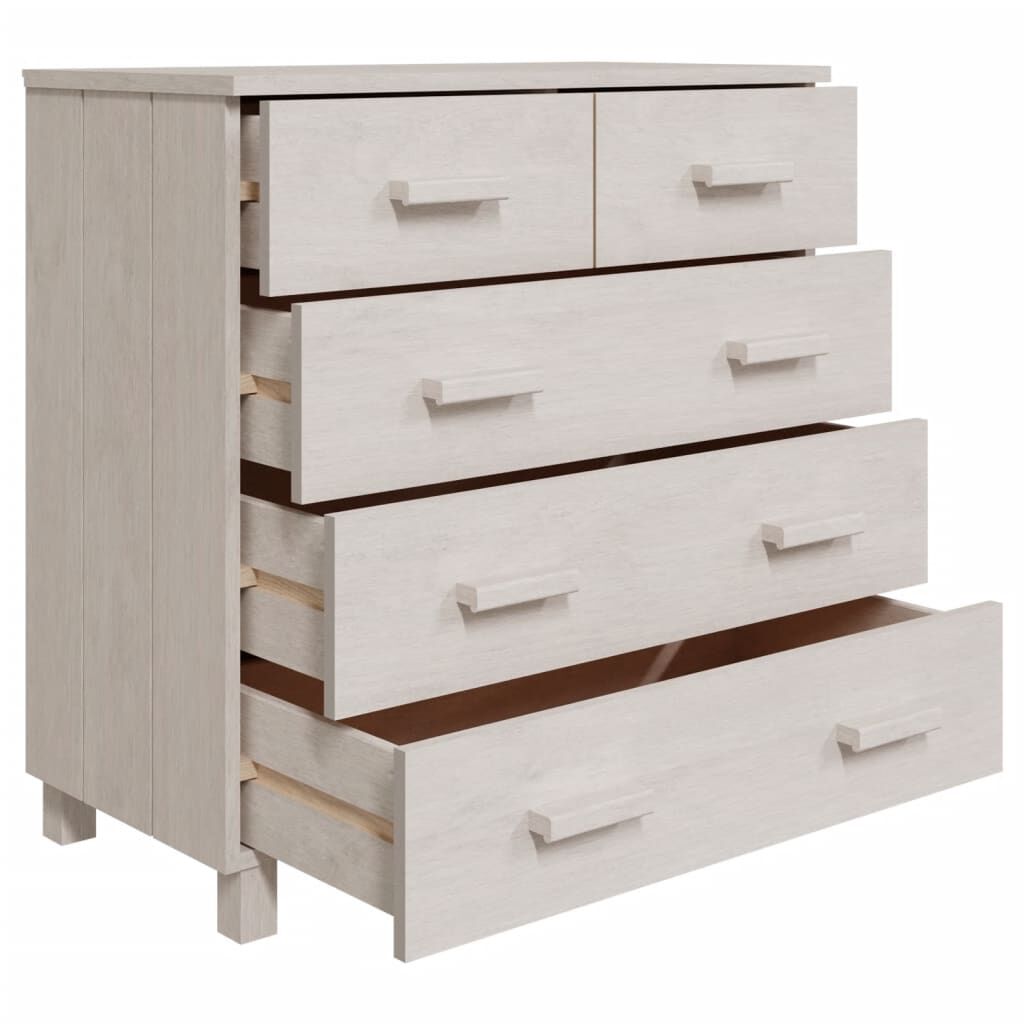vidaXL Ντουλάπι HAMAR Λευκό 79 x 40 x 80 εκ. από Μασίφ Ξύλο Πεύκου