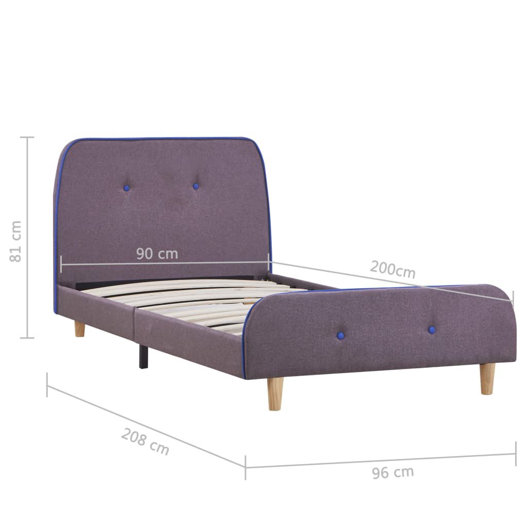 vidaXL Πλαίσιο Κρεβατιού Χρώμα Taupe 90 x 200 εκ. Υφασμάτινο