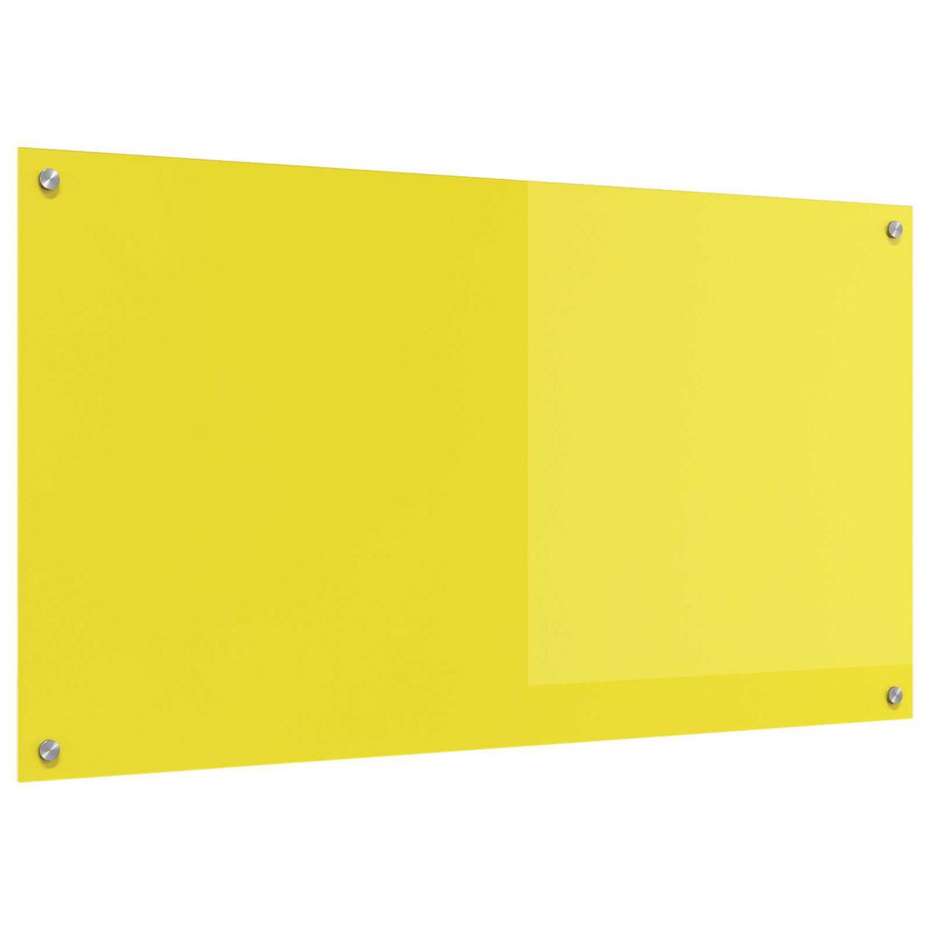 vidaXL Πλαίσιο Κουζίνας Κίτρινο 110x60x0,6 εκ Γυαλί Θερμαινόμενο