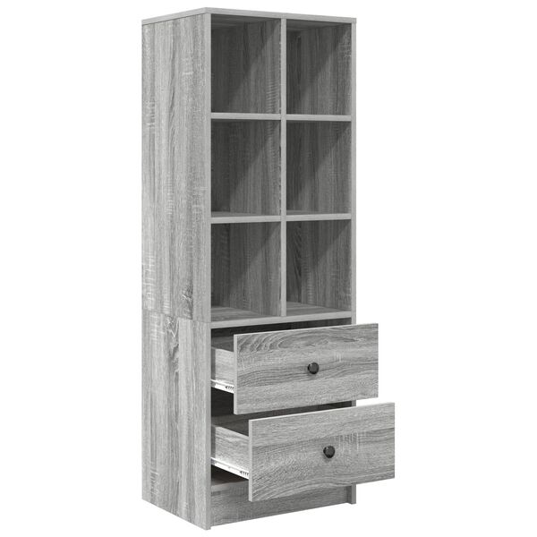 vidaXL Highboard Γκρι sonoma 45.5 x 34 x 127 εκ Επεξεργασμένο ξύλο