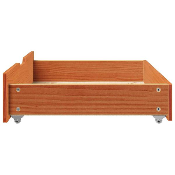 vidaXL Συρτάρια Κρεβατιού 2 τεμ 85x55x17 εκ. Καφέ Κεριού Μασίφ Πεύκο