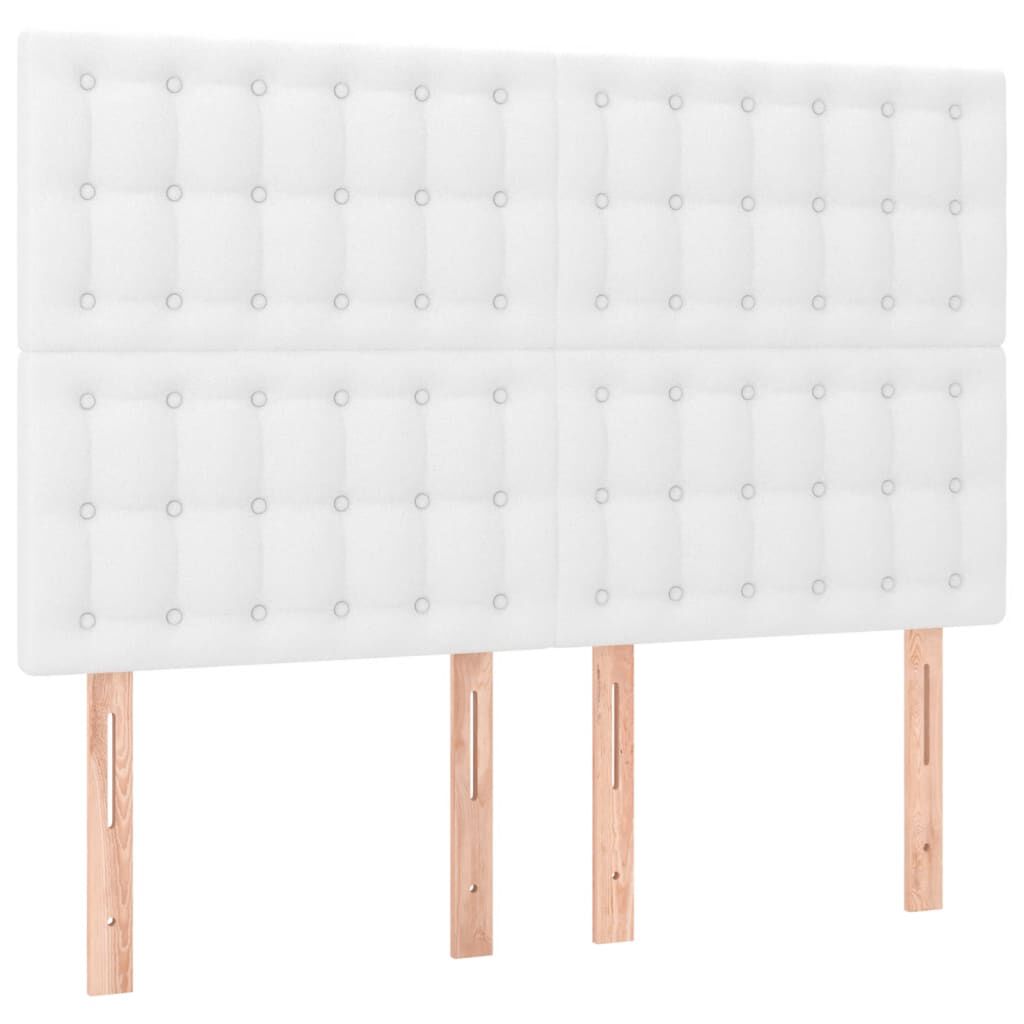 vidaXL Κρεβάτι Boxspring με Στρώμα Λευκό 140x190εκ.από Συνθετικό Δέρμα