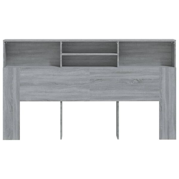 vidaXL Κεφαλάρι Με Αποθηκευτικό Χώρο Γκρι Sonoma 180 x 19 x 103,5 εκ.
