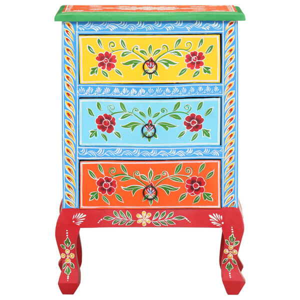 vidaXL Κομοδίνο με Χειροπ. Λεπτομέρειες 40x30x60 εκ. Μασίφ Ξύλο Μάνγκο