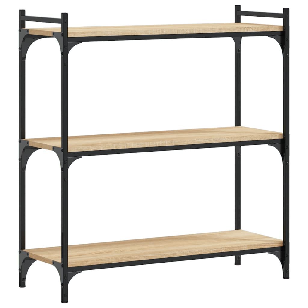 vidaXL Βιβλιοθήκη 3 Επιπέδων Sonoma Δρυς 80x30x86 εκ. Επεξεργ. Ξύλο