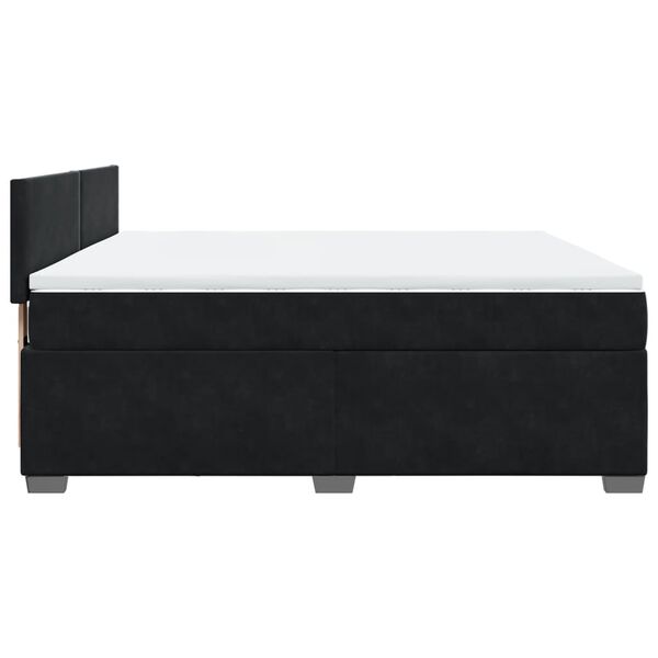 vidaXL Κρεβάτι Boxspring με Στρώμα Μαύρο 180x200 εκ. Βελούδινο