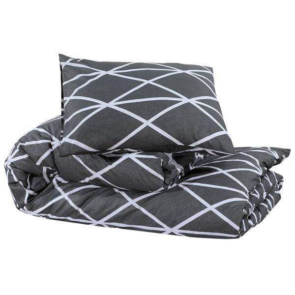 vidaXL Σετ Παπλωματοθήκης Γκρι 200x220 εκ. Βαμβακερό