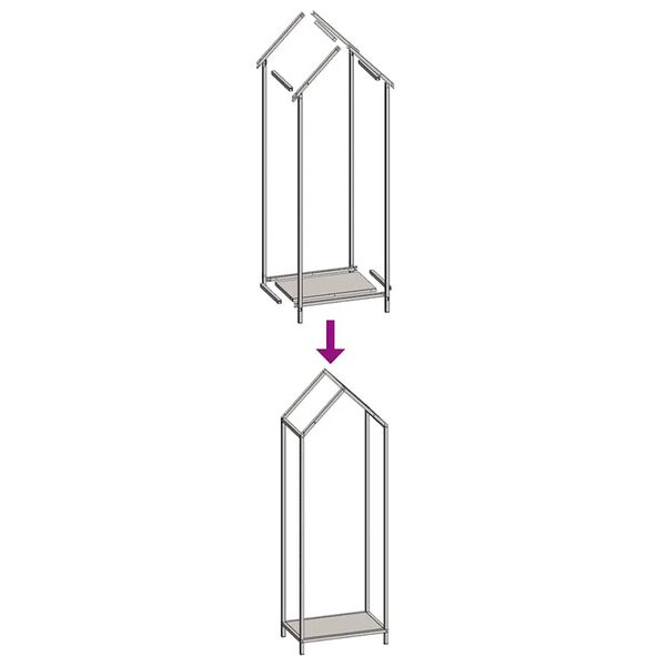 vidaXL Ράφι για καυσόξυλα Ανθρακί 40x25x120 cm Ατσάλι ψυχρής έλασης