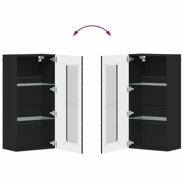 vidaXL Ντουλάπα τοίχου Μαύρο 55 x 29 x 100 εκ Επεξεργασμένο ξύλο