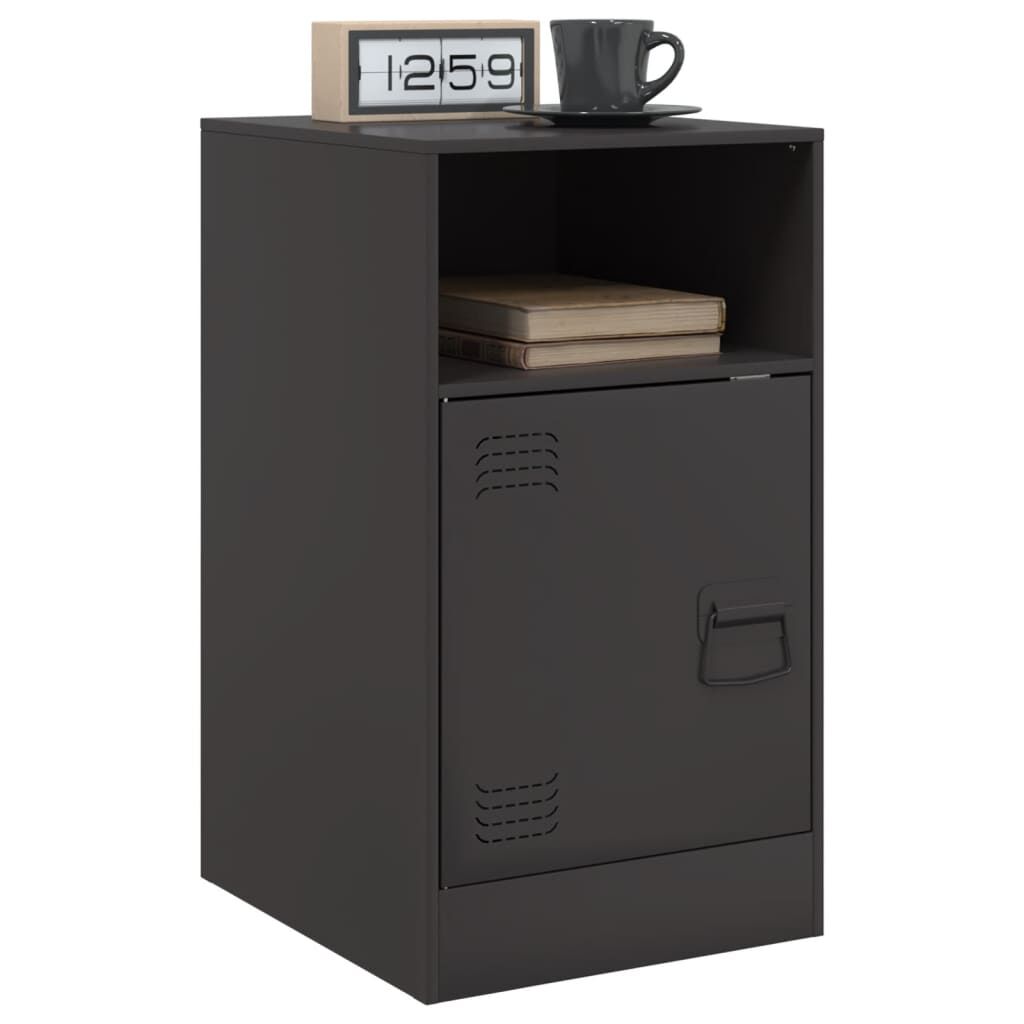 vidaXL Κομοδίνο Μαύρο 34,5x39x62 εκ. από Χάλυβα