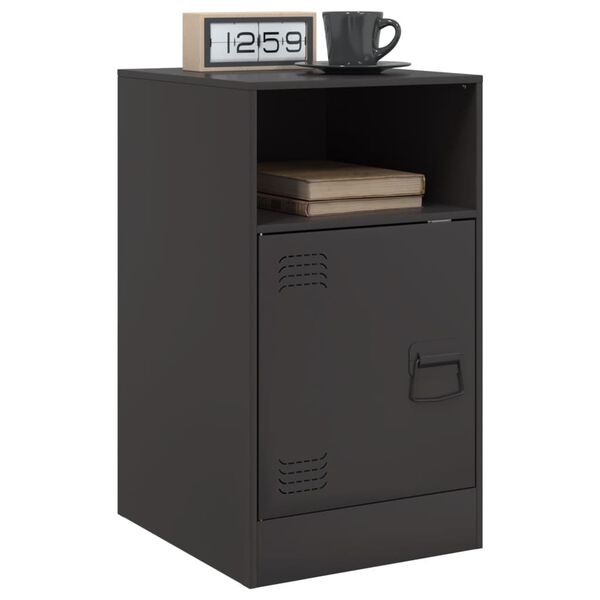 vidaXL Κομοδίνο Μαύρο 34,5x39x62 εκ. από Χάλυβα
