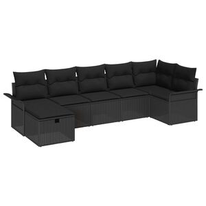 vidaXL &Sigma;&epsilon;&tau; &Kappa;&alpha;&nu;&alpha;&pi;έ &Kappa;ή&pi;&omicron;&upsilon; &mu;&epsilon; &mu;&alpha;&xi;&iota;&lambda;ά&rho;&iota; 7 pcs &Mu;&alpha;ύ&rho;&omicron; &sigma;&upsilon;&nu;&theta;&epsilon;&tau;&iota;&kappa;ό &rho;&alpha;&tau;ά&nu;