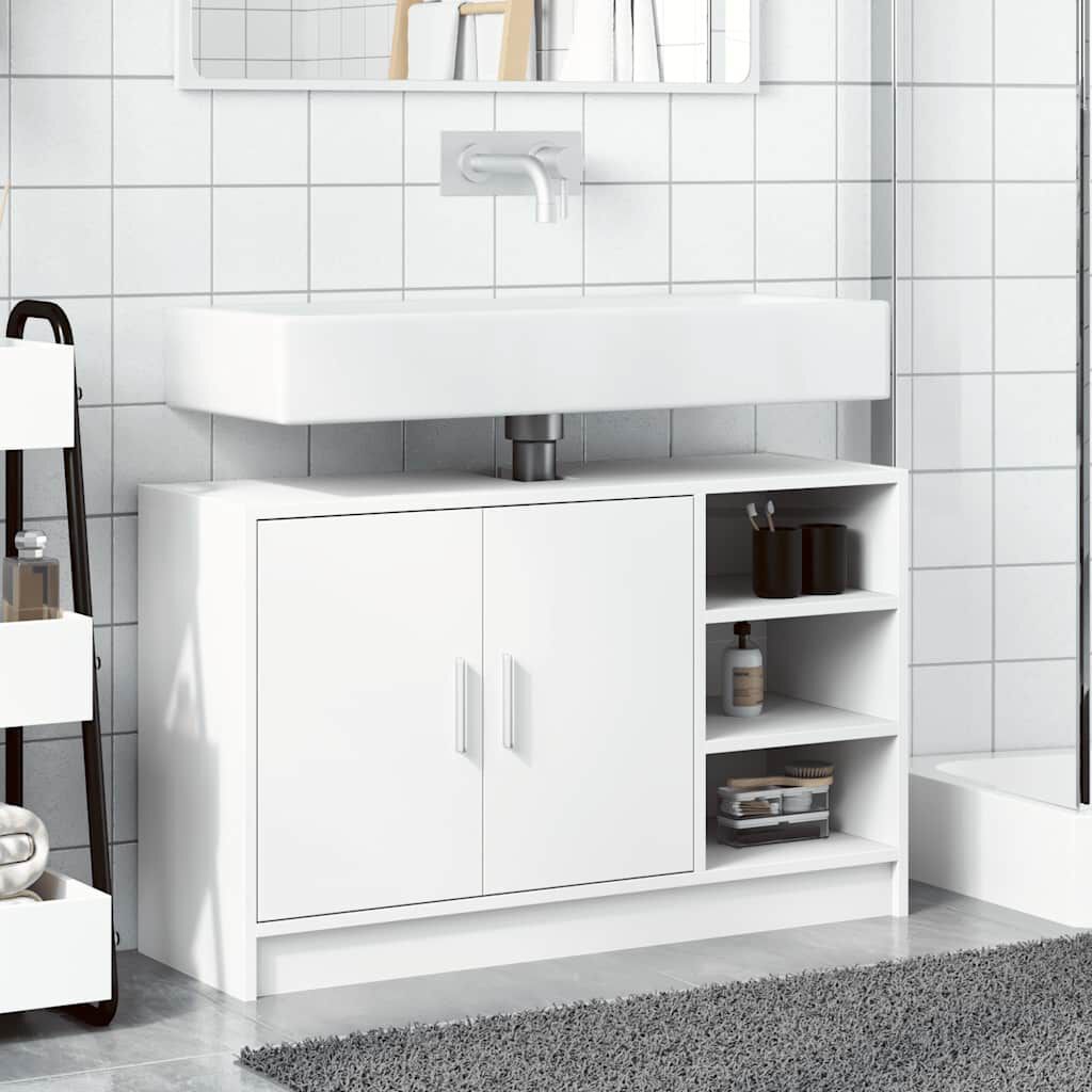 vidaXL Ντουλάπι Νιπτήρα Λευκό 90x29x55 εκ. Επεξεργασμένο Ξύλο