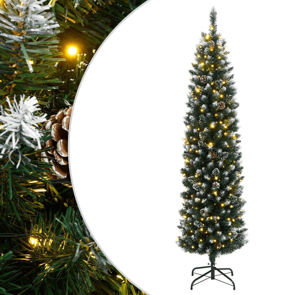vidaXL Χριστουγεννιάτικο Δέντρο Slim Αρθρωτό με 300 LED 210 εκ.