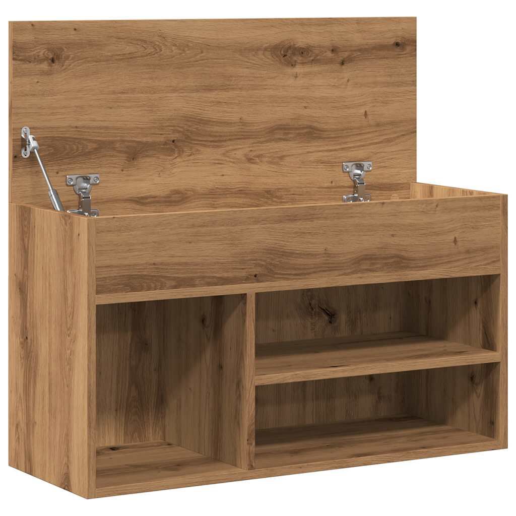 vidaXL Πάγκος Παπουτσιών τεχνίτης Δρυς 80x30x45 εκ. Επεξεργασμένο Ξύλο