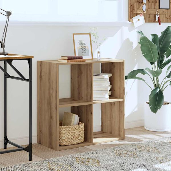 vidaXL Βιβλιοθήκη Αρτισιανή Δρυς 68,5x32x68,5 εκ. Επεξεργασμένο Ξύλο