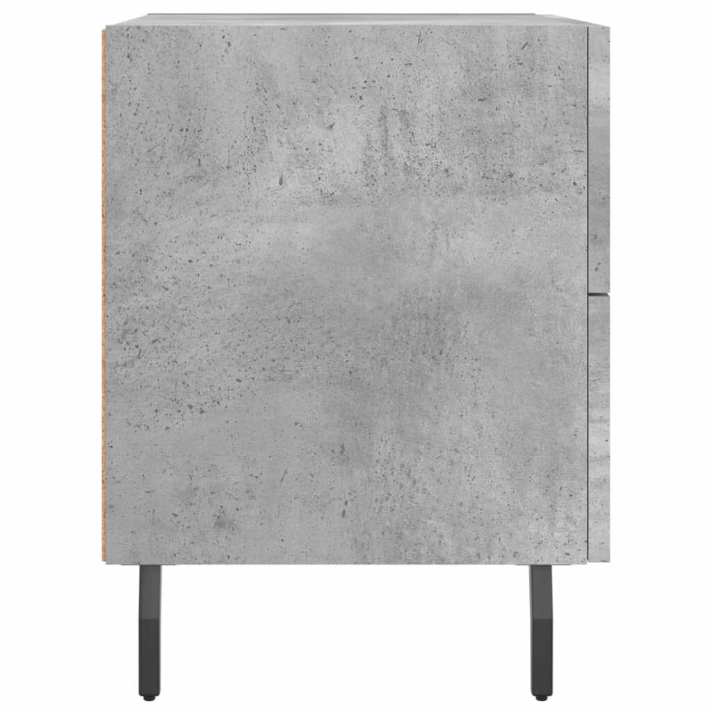 vidaXL Κομοδίνα 2 τεμ. Γκρι Σκυροδεμ. 40 x 35 x 47,5 εκ. Επεξεργ. Ξύλο