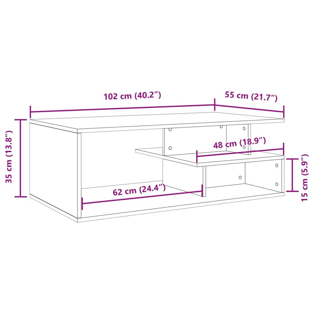 vidaXL Τραπεζάκι Σαλονιού Γκρι Σκυρ. 102x55x35 εκ. Επεξεργασμένο Ξύλο