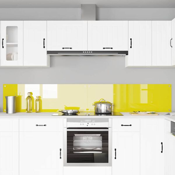 vidaXL Πίσω Πάνελ Κουζίνας 2 pcs Κίτρινο 120 x 40 cm σκληρυμένο γυαλί