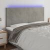 vidaXL Κεφαλάρι Κρεβατιού LED Ανοιχτό Γκρι 160x5x118/128 εκ. Βελούδινο
