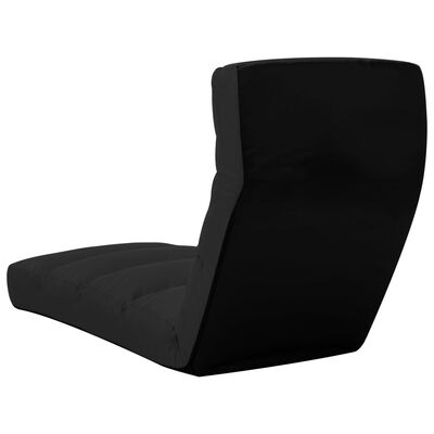 vidaXL Καρέκλα Δαπέδου Πτυσσόμενη Μαύρη από Συνθετικό Δέρμα